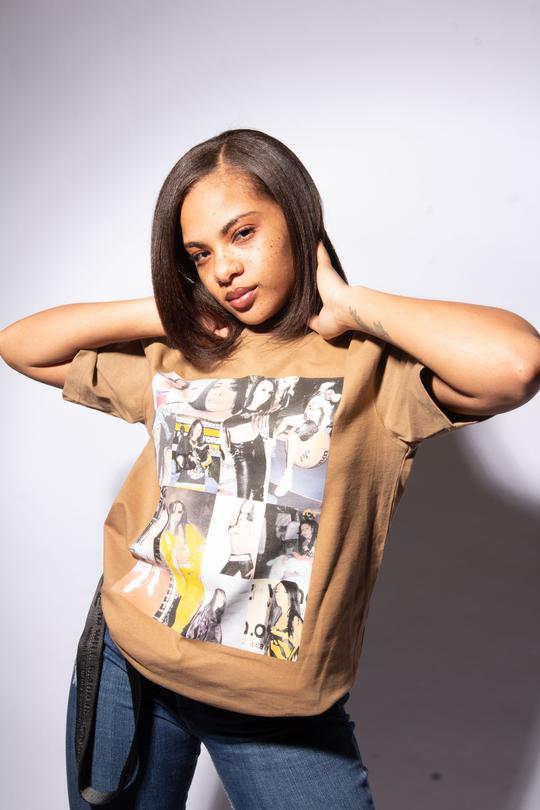 "Aaliyah" Tan OverSized T Shirt