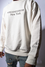 Kingsneverdie Owns New York - White Crewneck