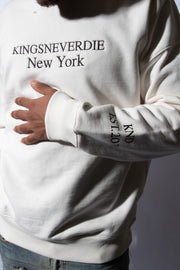 Kingsneverdie Owns New York - White Crewneck