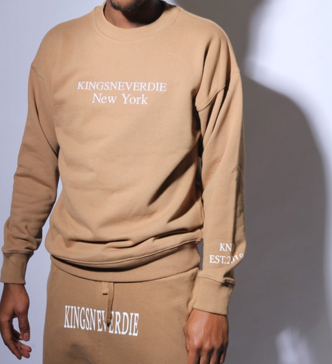 Kingsneverdie Owns New York - Tan Crewneck